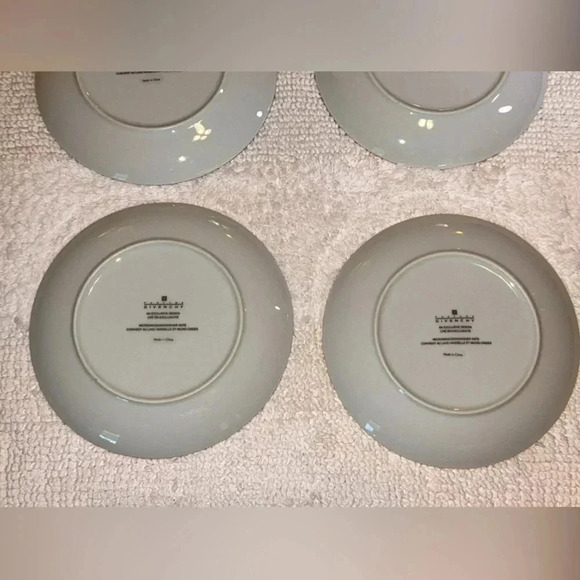 GIVENCHY Les Fleurs 8” Designer Luxury Floral Dinnerware Dessert Plates SET OF 4 - Picture 10 of 12